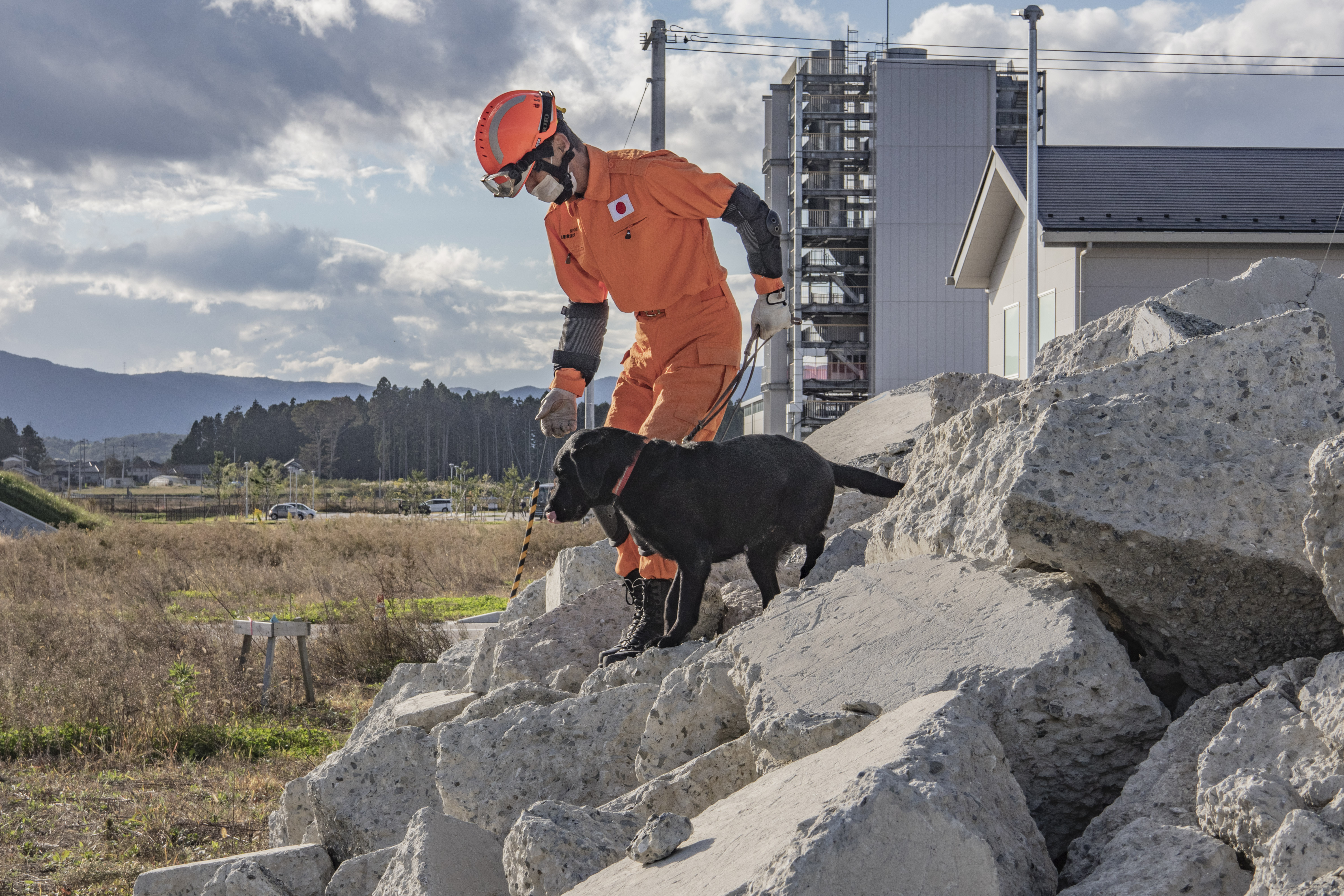 災害救助犬の訓練 サーチドッグふくしま 福島ロボットテストフィールド